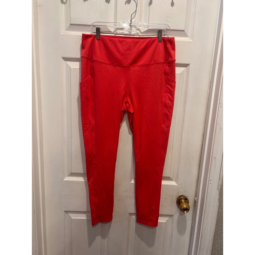 32 Degrees Cool Womens XL Pink High Rise Activewear Leggings with Pockets Ankle